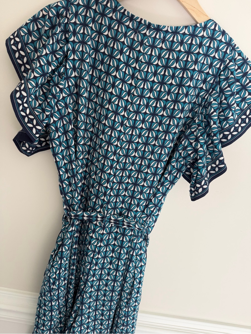 Max Studio Womens Blue Print Capri Jumpsuit Size Xs - Picture 7 of 8